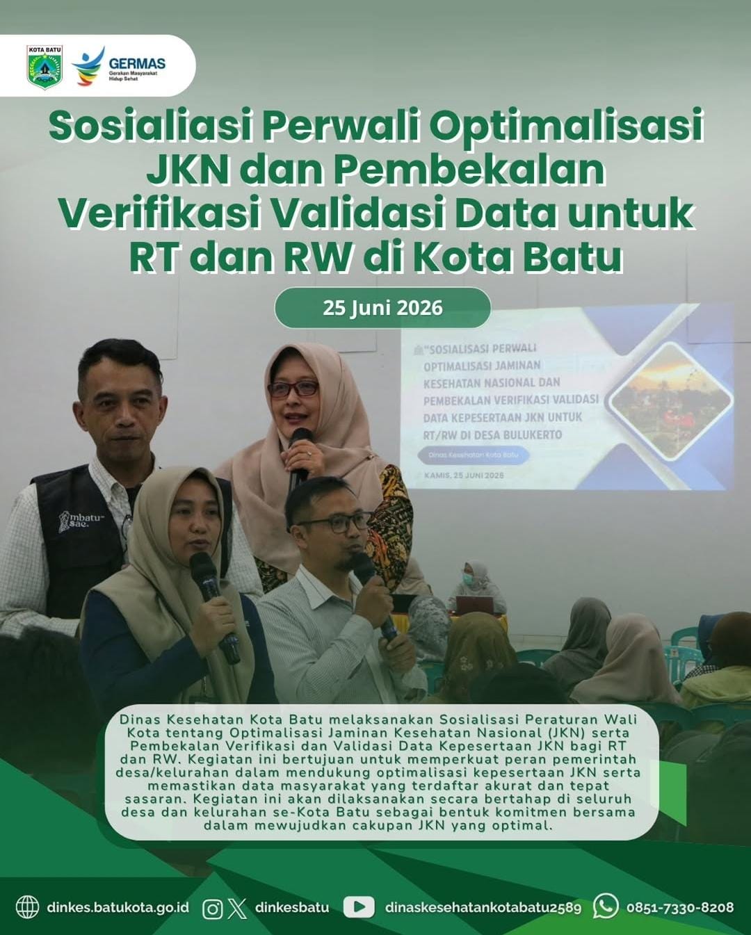 Sosialisasi Peraturan Wali Kota Batu Nomor 14 Tahun 2026 tentang Rencana Aksi Daerah Penanggulangan Tuberkulosis Tahun 2026-2030
